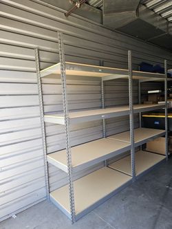 4 Tier Shelving 48 in W x 24 in D American Made Used Heavy Duty Steel Boltless Storage Rack Delivery Available