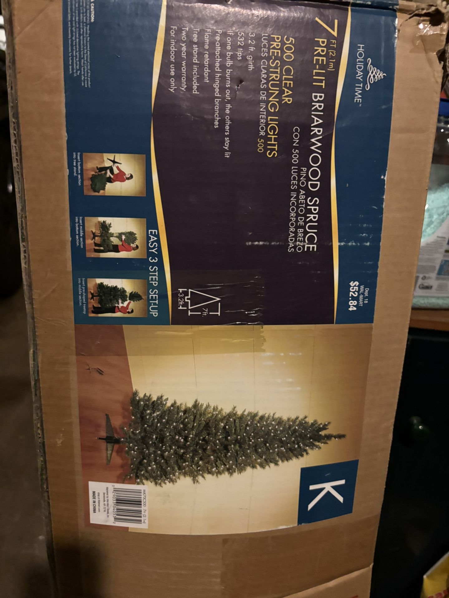 7’ Pre-lit Briarwood Fir Christmas Tree