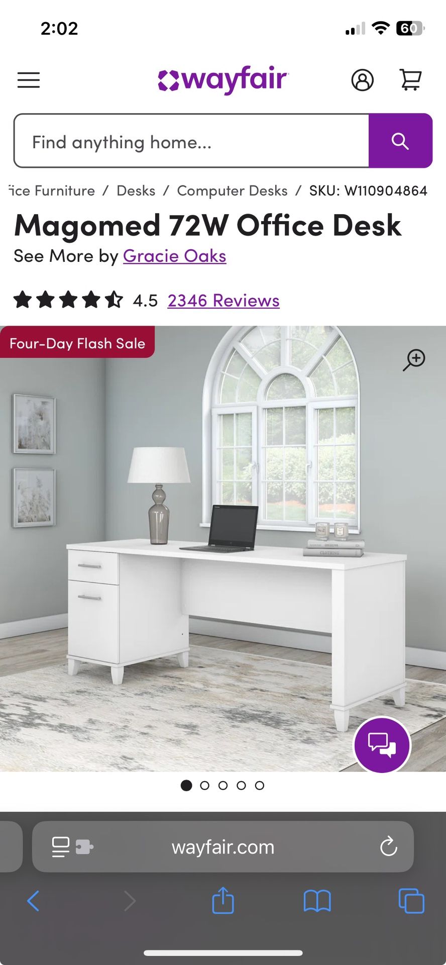 White Office Desk and Chair