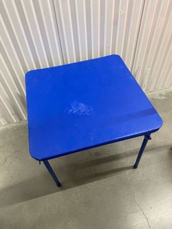 Blue Metal Folding Card Table
