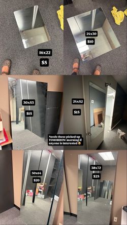 Glass mirrors different sizes