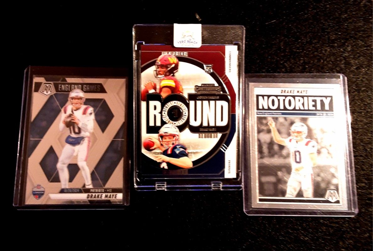Drake Maye 3 card Rookie lot!! NEW ENGLAND PATRIOTS NFL