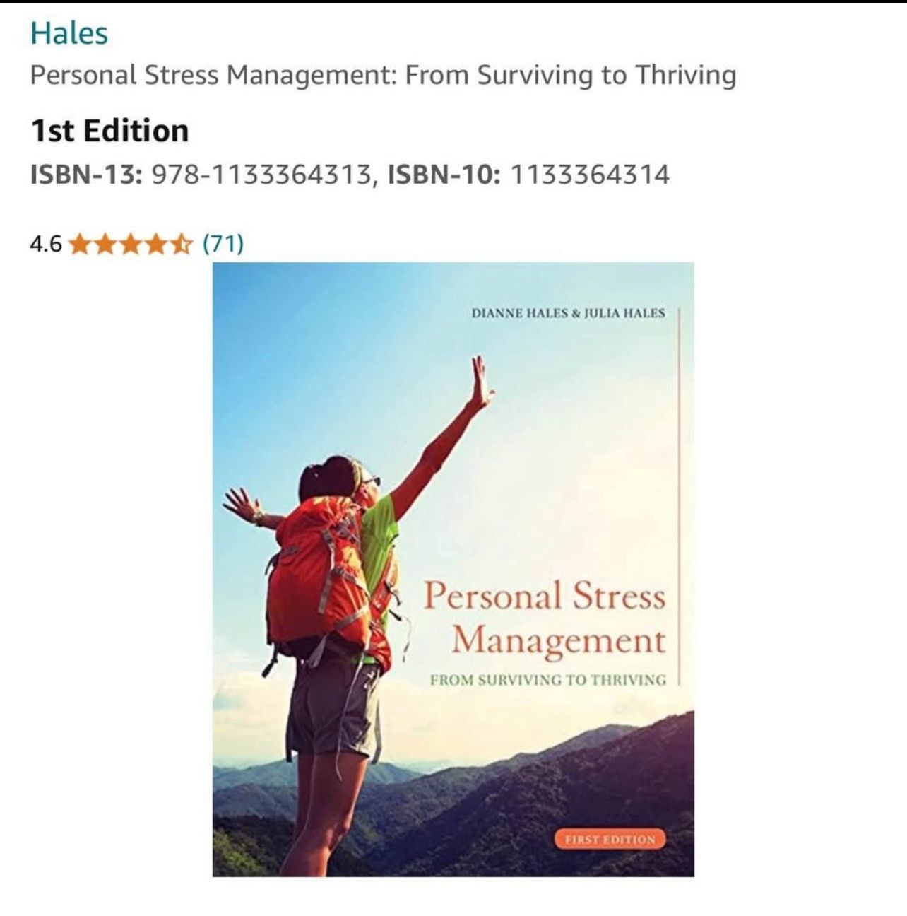 Personal Stress Management College Book