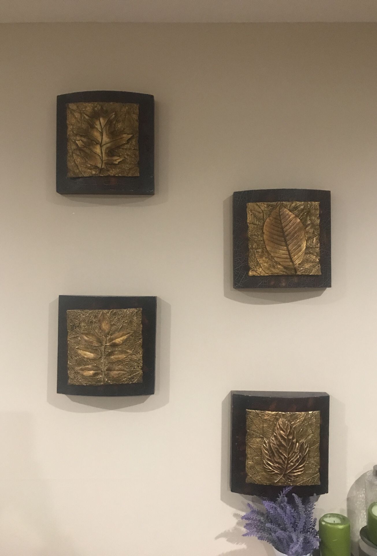 Wood and gold wall decor