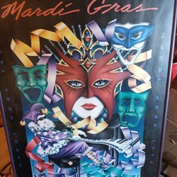 Mardi Gras Poster And Fram 