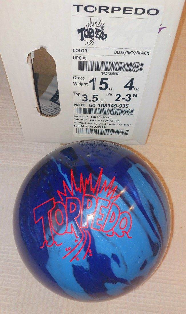 15LB NIB 1st Quality Radical Torpedo Bowling Ball