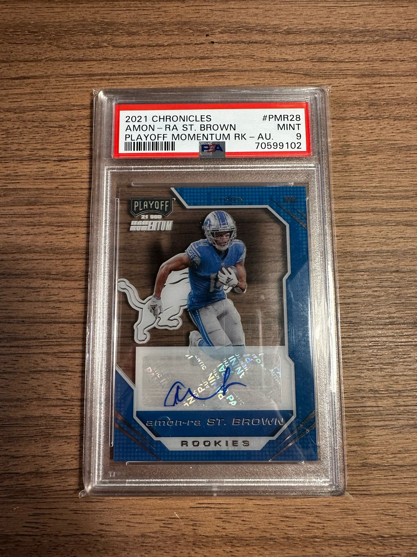 Amon-Ra St. Brown Rookie Auto PSA 9