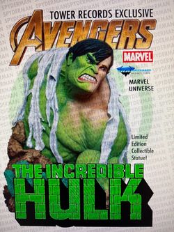 Incredible Hulk Limit Ed Collectible Statue tower records exclusive