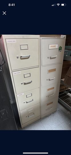 4 Drawer File Cabinet. Last Two. 80$ Each.  One With Keys And One Without 