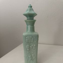 Vintage Boho MCM Cottage Glass Bottle Flower Vase 