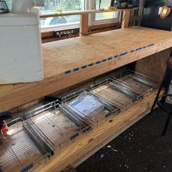 2’ X 8’ Sturdy Work Bench/ Table With Drawers On Bottom Shelf  
