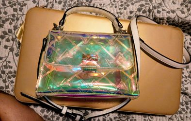 ALDO Iridescent/Holographic Clear Crossbody Bag.