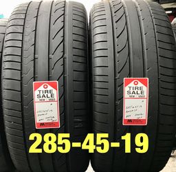 2 used tires 285/45/19 Bridgestone RFT