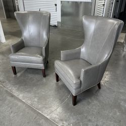 Bassett Leather Wingback Chairs -Delivery Available