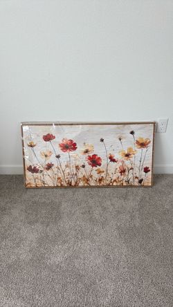 ERQINHUA Large Framed Canvas Wall Art For Living Room Wall Decoration For Bedroom Abstract Flower Painting Wood Frame Dining Room Decor Artwork Prints