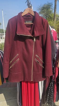 Guess - Long Burgundy Coat 