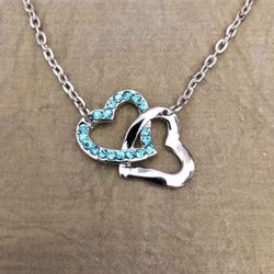 White Gold Plated Swarovski Elements Heart Necklace 