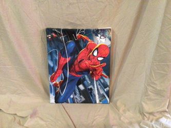 Marvel Spider-Man 16" x 20" Canvas Wall Art - Dynamic Web-Slinging City Scene