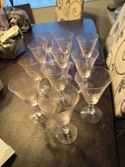 Fostoria Rose etched wine glasses