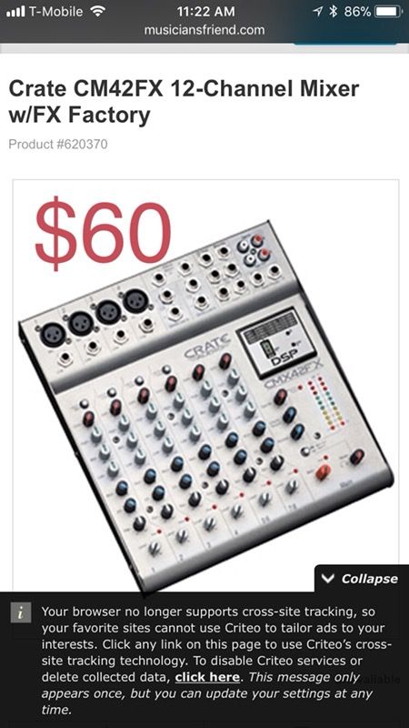 Crate audio 12 channel mixer