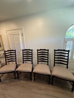 Set of 4 Ladder-Back Dining Chairs