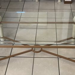 Glass Center Table With 2 End Tables  