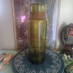 Vintage Olive green Large Vase