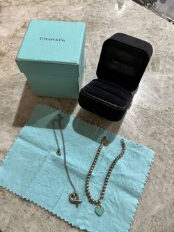 Tiffany 925 Silver Necklace And Bracelet 
