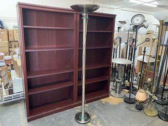 Silver Torchiere Floor Lamp W/ Glass Rings