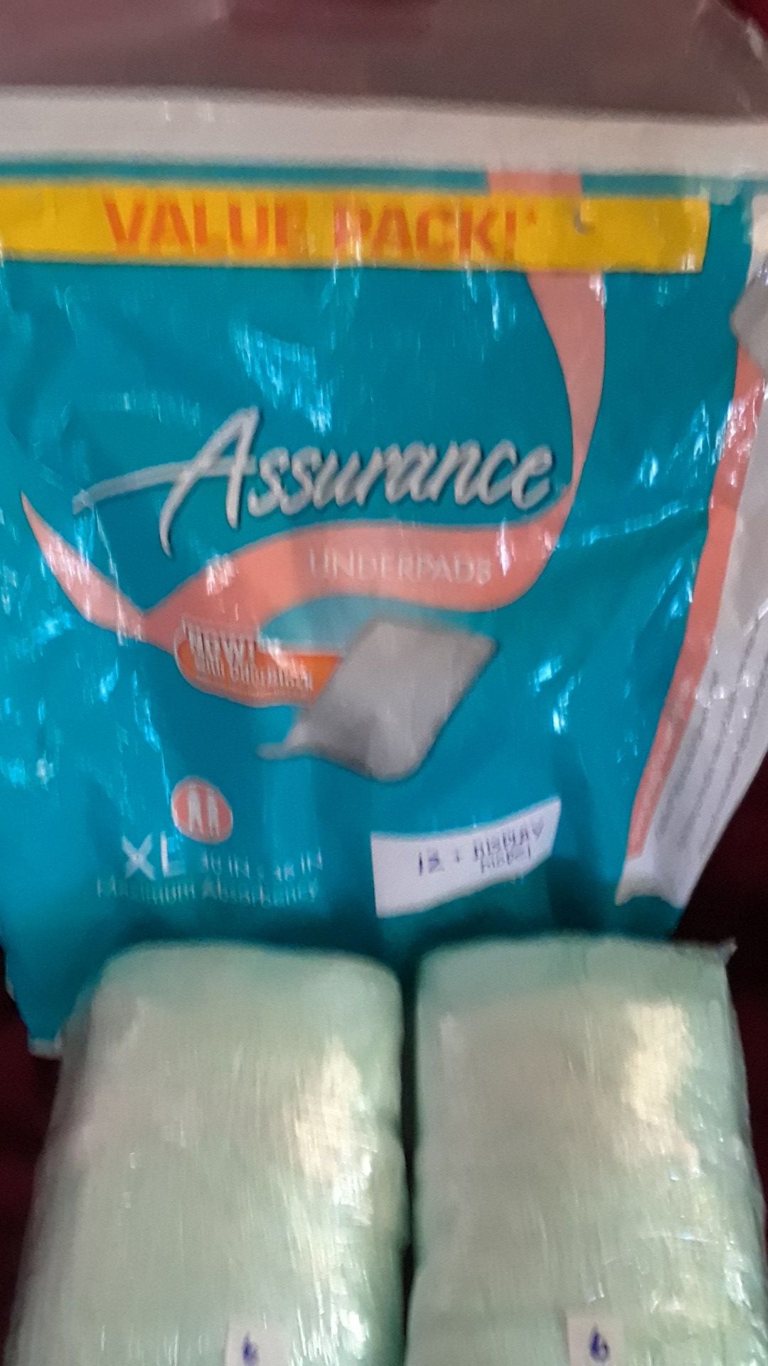 Assurance Underpads XL opened pack lot