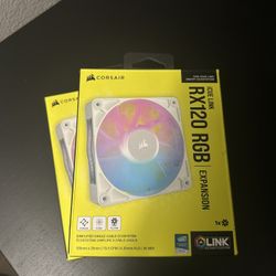 White Corsair iCUE Link RX120 RGB 120mm PWM Fan Expansion