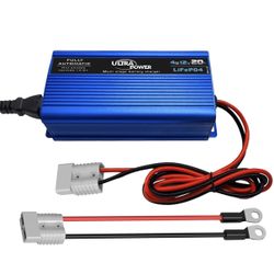 12V 20A LiFePO4 Battery Charger,14.6V Automatic Lithium Battery Charger,AC/DC Battery Chargers,Anderson Connector for RV,Marine,Solar Systems and Lith