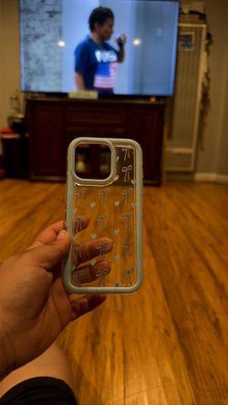Clear Phone Case with Bow and Heart Print