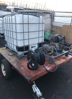 Pressure washer and trailer water tank