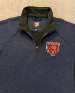 Chicago Bears G-III Sweater Mens Large Blue Quarter Zip Fleece Pullover NFL Pro