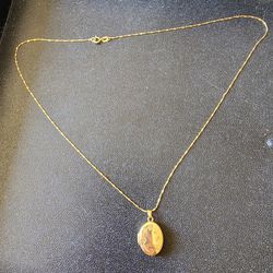 14K Yellow Gold Locket Necklace ( A67)