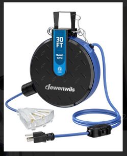 Dewenwils 30 FT Retractable Extension Cord Reel