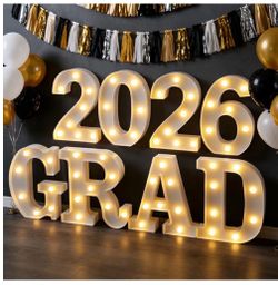 “2026 GRAD” light up Marquee Letters (Like New)
