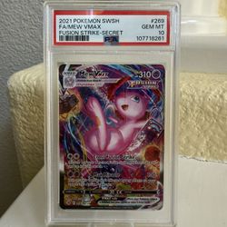 2021 POKEMON SWORD & SHIELD FUSION STRIKE SECRET #269 FULL ART/MEW VMAX PSA 10