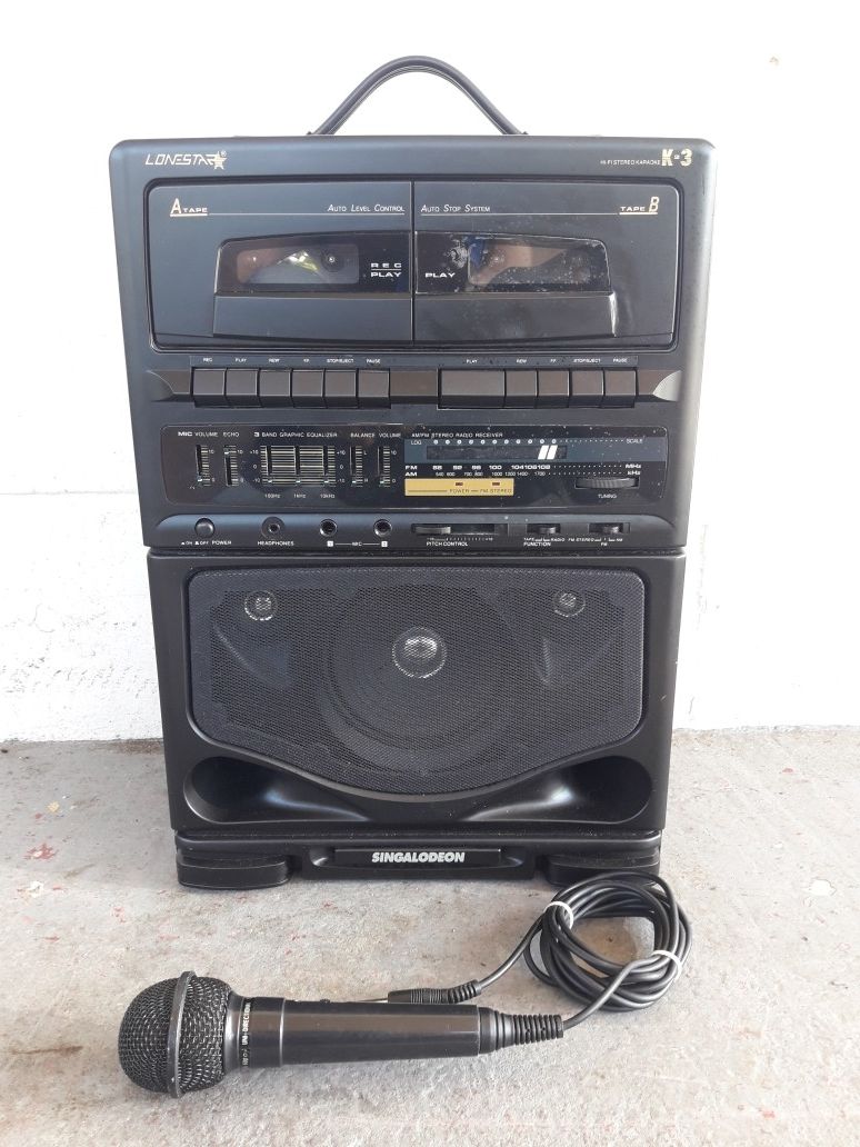 Lonestar Singalodeon Karaoke Machine Duel Cassette Player and Fm/Am Radio
