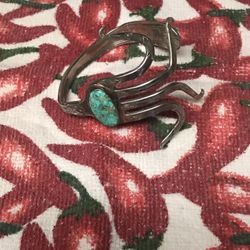 State House Sterling Silver Fork With Turquoise Stone Bracelet