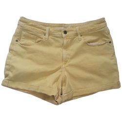 Womens High Rise Midi Universal Thread Yellow Denim Shorts size 12/31