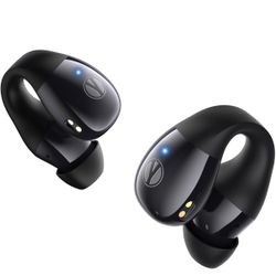 Clip on Earbuds, Open Ear Headphones Wireless Bluetooth 5.4 with Mic, Open Ear Earbuds with Charging Case LED Display, 44H Play, IP54 Waterproof, Ligh