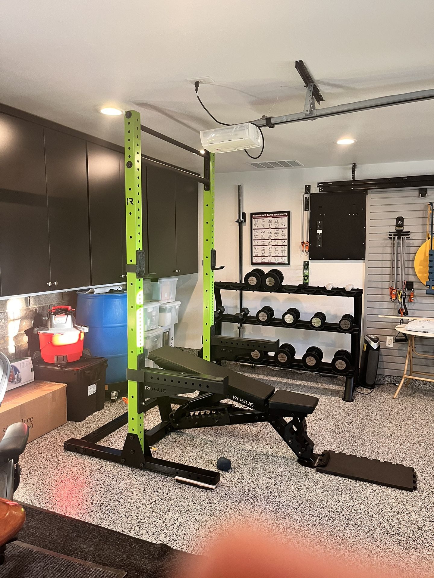 Rouge Squat Rack, Spotter & Bar
