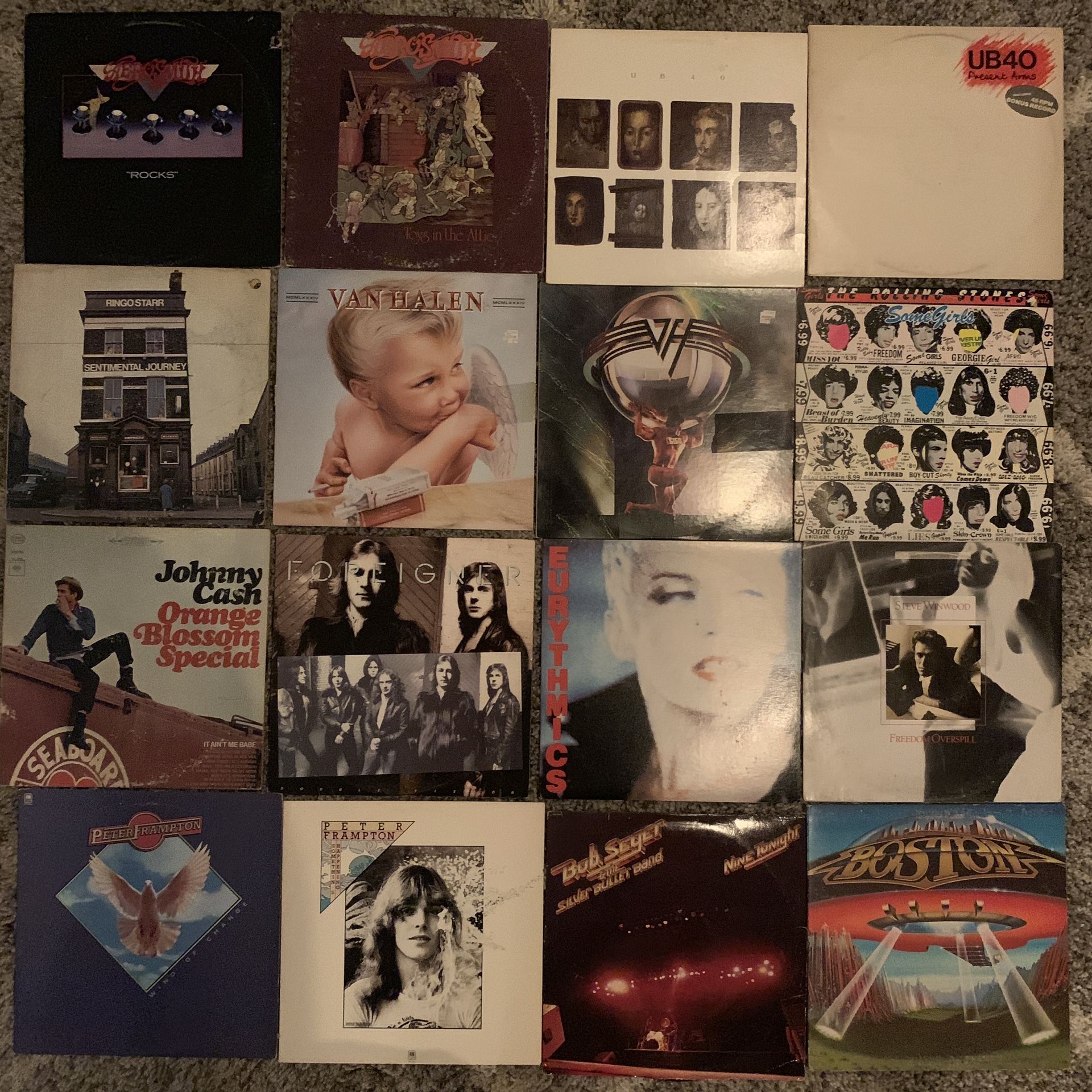 57 vinyl albums - classic rock, easy listening, country, and soundtracks