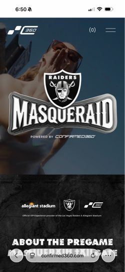 RAIDERS MASQUERAID TAILGATE TICKETS