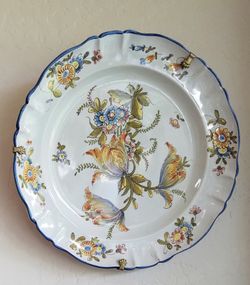 Beautiful antique hand-painted serving platter