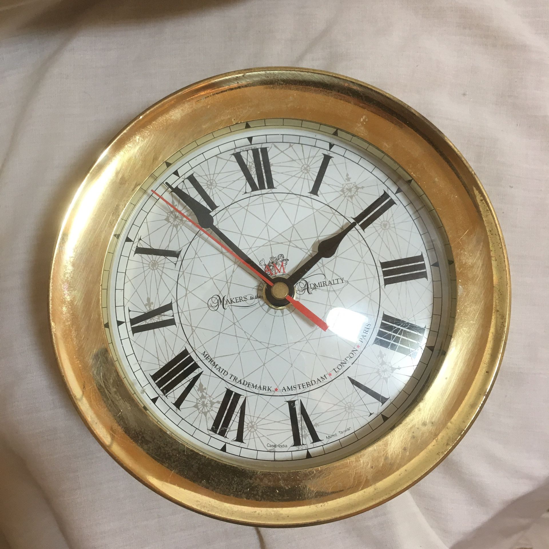7” Maritime / Nautical / Marine Brass Captain’s Clock