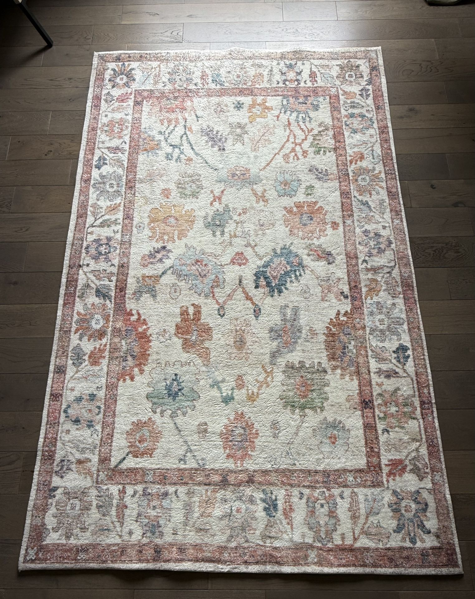 5x8 Zoe Multicolor Floral Distressed Persian Style Area Rug