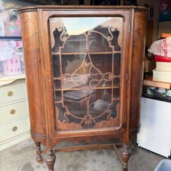 Antique Curio Buffet Cabinet Jacobean 1930’s
